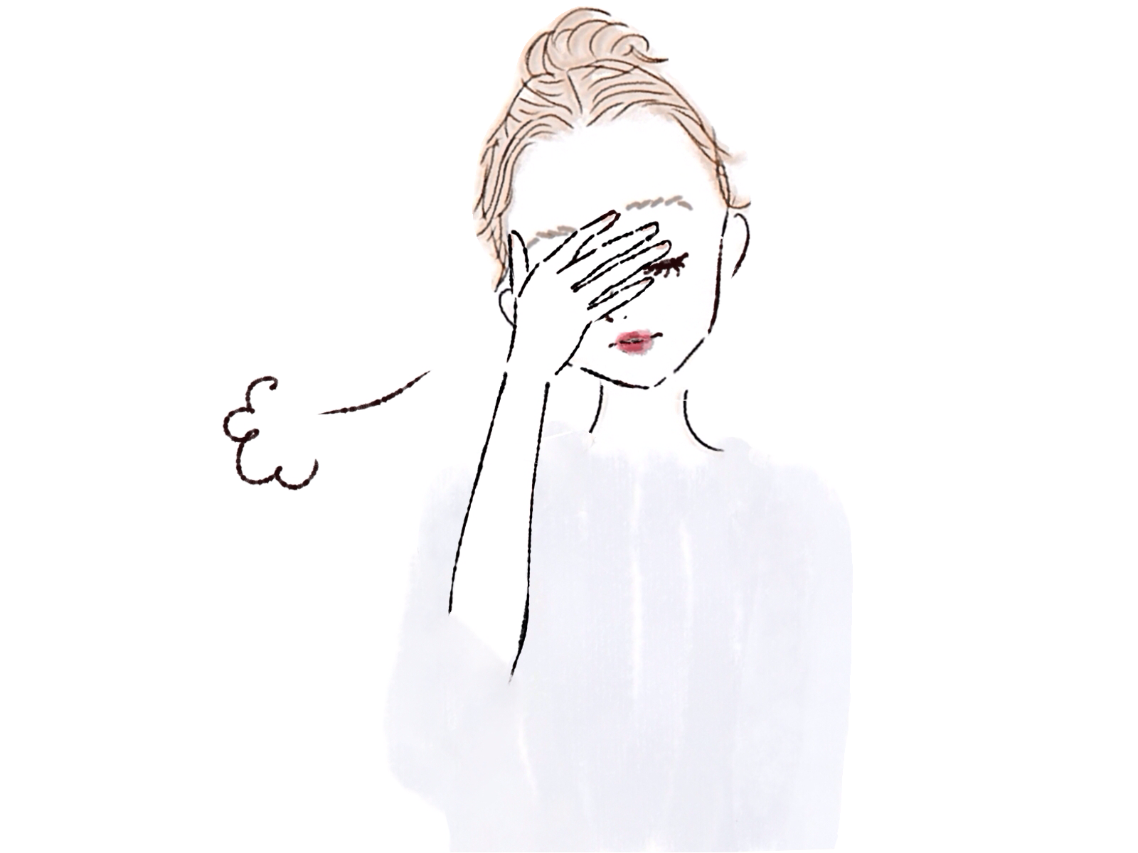 SNSに時間をかけても結果が出ず疲れている女性起業家のイラスト