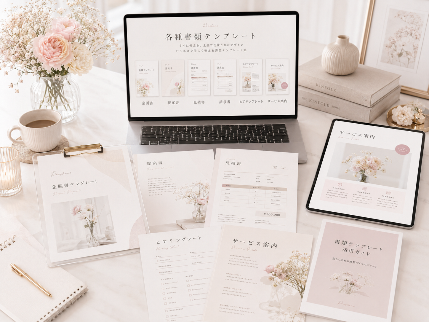 各種書類テンプレートのプレビュー