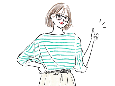 おすすめする女性のイラスト