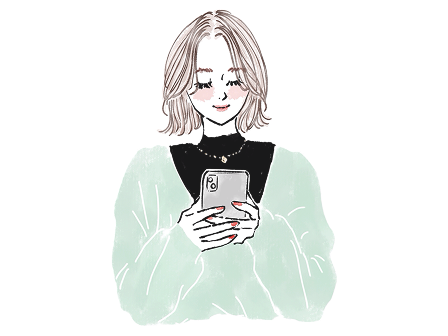 スマホを持つ女性のイラスト